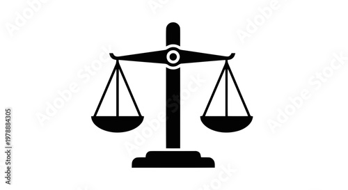 Vector illustration of scales of justice icon on a transparent background