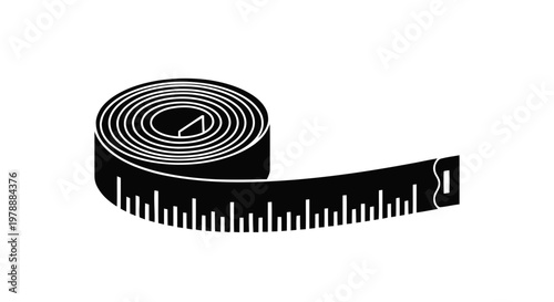 Vector illustration of measuring tape icon, simple style on a transparent background