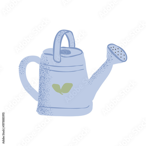 Hand drawn watering can illustration for gardening and spring design