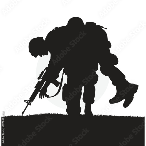 Gemini বলেছে
Soldier Assisting Wounded Comrade Silhouette