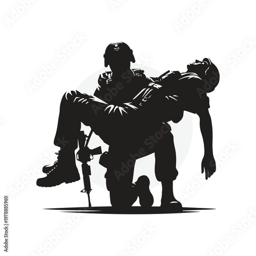Gemini বলেছে
Soldier Assisting Wounded Comrade Silhouette