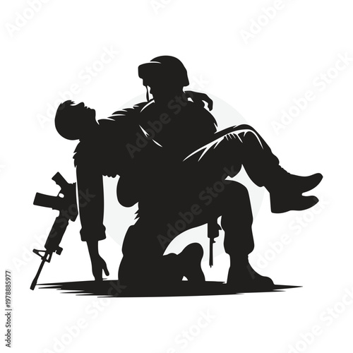 Gemini বলেছে
Soldier Assisting Wounded Comrade Silhouette