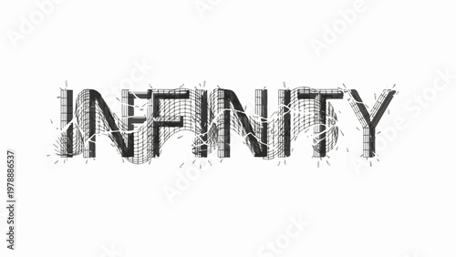 Infinity symbol in grunge vector style on white background. Grunge infinity sign for design projects. Concept of endlessness.