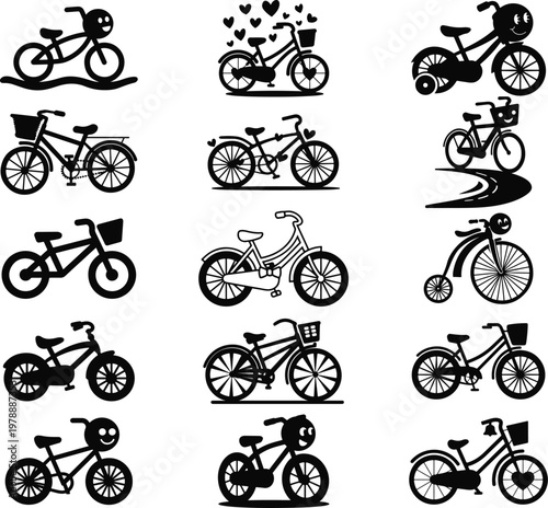 Simple Bicycles Silhouette Illustration