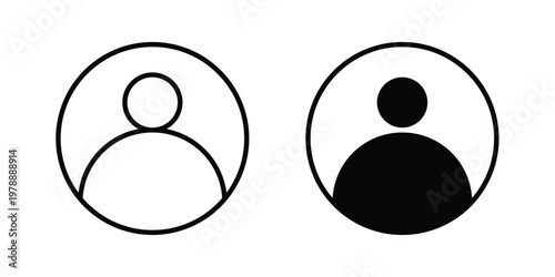 Account icon Outline Style. Vector Illustration in flat For Graphic Design