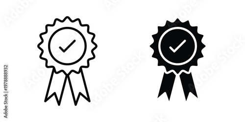 Accreditation icon Outline Style. Vector Illustration in flat For Graphic Design
