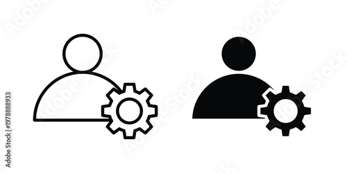 Account settings icon Outline Style. Vector Illustration in flat For Graphic Design