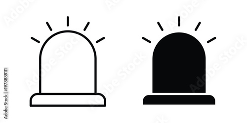 Ambulance siren icon Outline Style. Vector Illustration in flat For Graphic Design