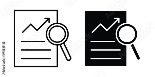 Analytics report icon Outline Style. Vector Illustration in flat For Graphic Design