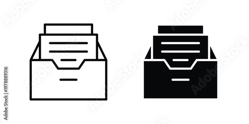 Archive icon Outline Style. Vector Illustration in flat For Graphic Design