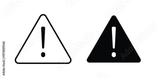 attention sign Outline Style. Vector Illustration in flat For Graphic Design