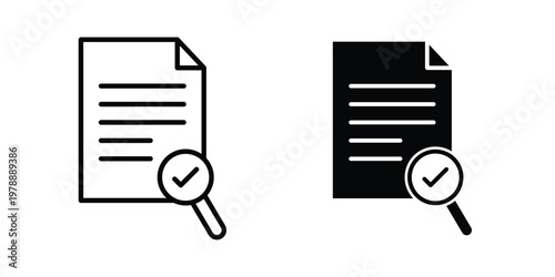 Audit icon Outline Style. Vector Illustration in flat For Graphic Design