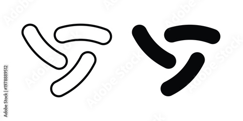 Bacteria icon Outline Style. Vector Illustration in flat For Graphic Design
