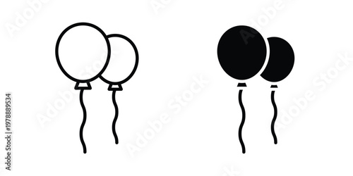Balloon icon Outline Style. Vector Illustration in flat For Graphic Design