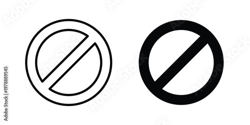 Ban Sign Outline Style. Vector Illustration in flat For Graphic Design