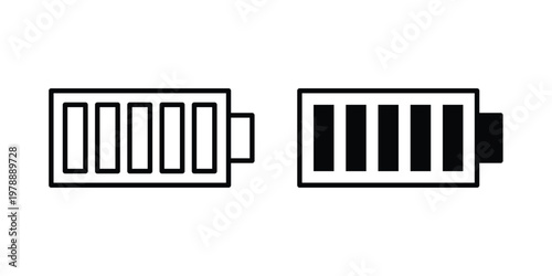 Battery icon Outline Style. Vector Illustration in flat For Graphic Design