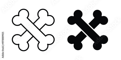 Bones icon Outline Style. Vector Illustration in flat For Graphic Design
