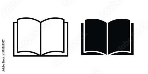 Book icon Outline Style. Vector Illustration in flat For Graphic Design