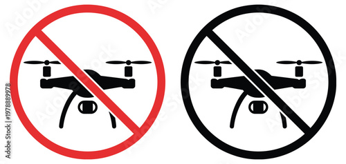 No drone sign icon set, drone flight ban symbols, prohibited aircraft warning signs, privacy protection icons, stop halt allowed area indicators, restricted airspace graphics