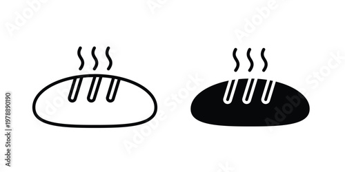 Bread loaf icon Outline Style. Vector Illustration in flat For Graphic Design