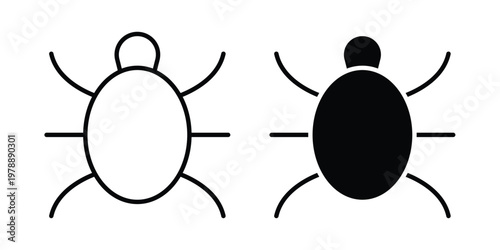 Bug icon Outline Style. Vector Illustration in flat For Graphic Design