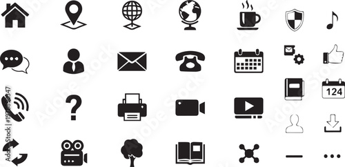 set of icons for web and location