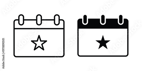 Calendar with event icon Outline Style. Vector Illustration in flat For Graphic Design