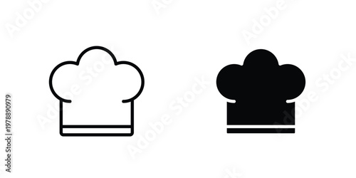 Chef hat icon Outline Style. Vector Illustration in flat For Graphic Design