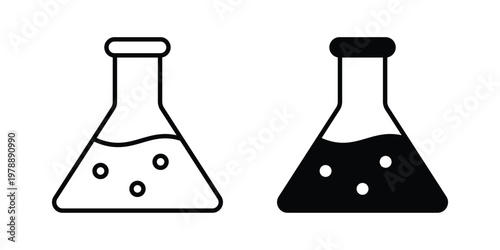 Chemistry icon Outline Style. Vector Illustration in flat For Graphic Design