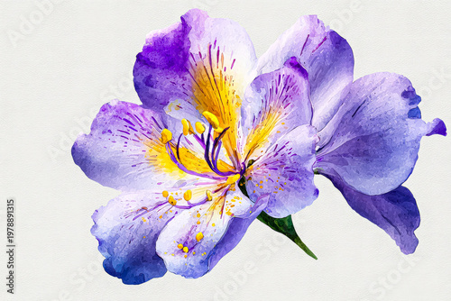 Beautiful Purple Flower with Yellow Accents