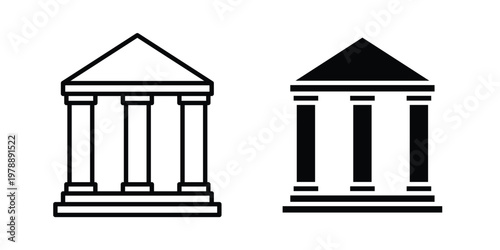 Court icon Outline Style. Vector Illustration in flat For Graphic Design