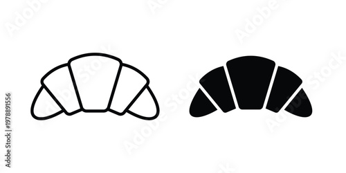 Croissant icon Outline Style. Vector Illustration in flat For Graphic Design
