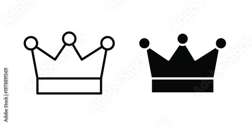 Crown icon Outline Style. Vector Illustration in flat For Graphic Design