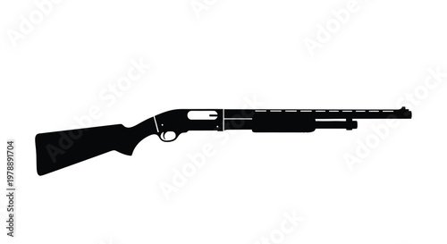 Black firearm illustration a detailed side view silhouette