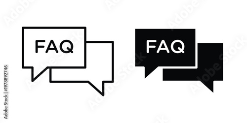 FAQ icon Outline Style. Vector Illustration in flat For Graphic Design