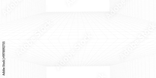 Perspective grid background 3d Vector illustration. Interior design Model projection background template. Line one point perspective. eps10
