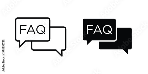 FAQs icon Outline Style. Vector Illustration in flat For Graphic Design