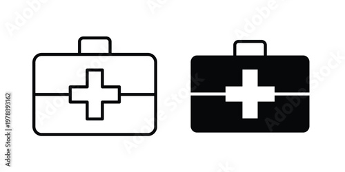 First aid kit icon Outline Style. Vector Illustration in flat For Graphic Design