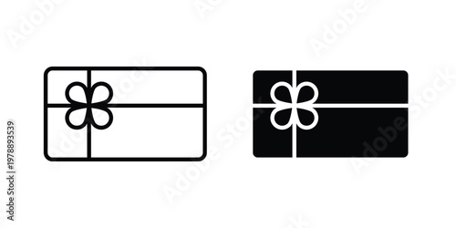 Gift card icon Outline Style. Vector Illustration in flat For Graphic Design