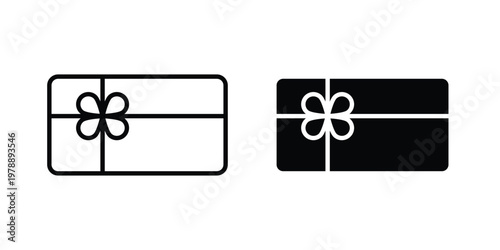 Gift voucher icon Outline Style. Vector Illustration in flat For Graphic Design