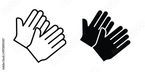 Glove icon Outline Style. Vector Illustration in flat For Graphic Design