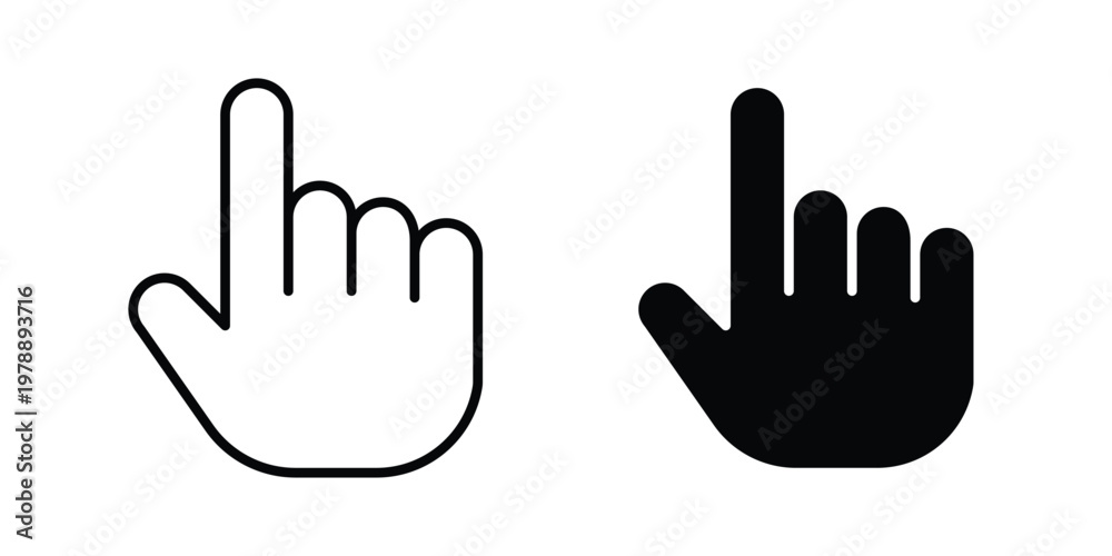 Fototapeta premium Hand click icon Outline Style. Vector Illustration in flat For Graphic Design