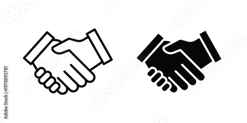 Handshake icon Outline Style. Vector Illustration in flat For Graphic Design