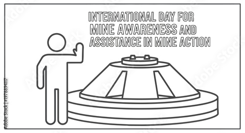 International day for mine awareness and assistance in mine action illustration