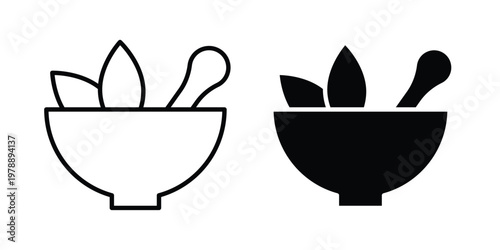 Herbal medicine icon Outline Style. Vector Illustration in flat For Graphic Design