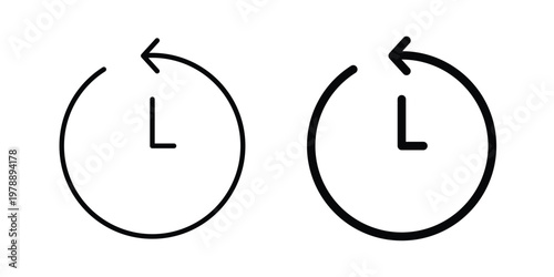 History icon Outline Style. Vector Illustration in flat For Graphic Design