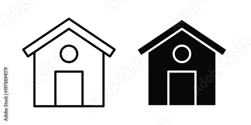 Home icon Outline Style. Vector Illustration in flat For Graphic Design