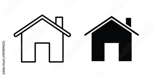 House icon Outline Style. Vector Illustration in flat For Graphic Design