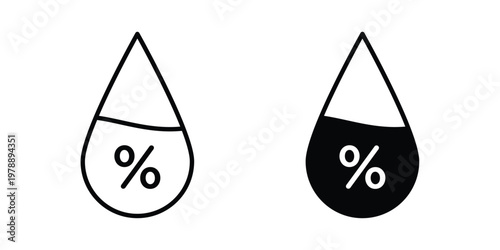 Humidity icon Outline Style. Vector Illustration in flat For Graphic Design