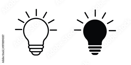 Idea icon Outline Style. Vector Illustration in flat For Graphic Design